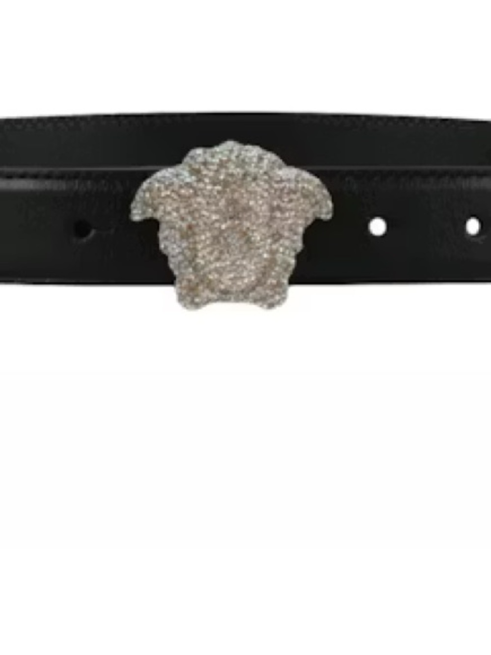 Versace Belt with Sparkling Silver Medusa Medallion Buckle